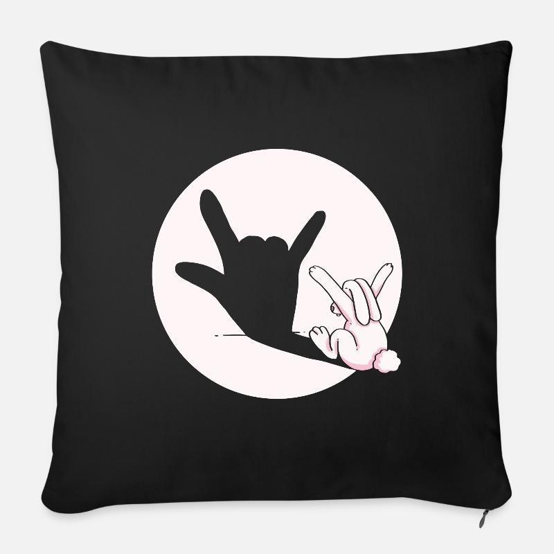 hase Metal rock n roll teufel Geschenk Ostern - Sofakissenbezug 45 x 45 cm - Schwarz