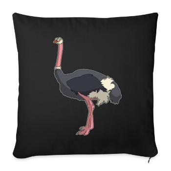 Nandu ostrich emu bird comic gift idea - Sofa pillowcase 17,3'' x 17,3'' (45 x 45 cm) - black - Front