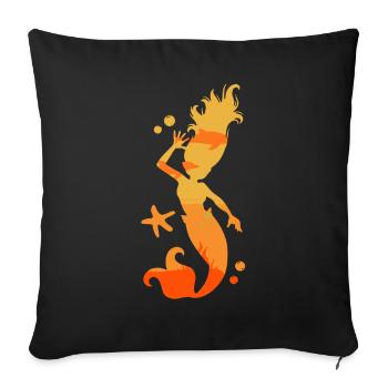Sirène sirène sirène conte de fées - Housse de coussin décorative 45 x 45 cm - noir - Devant