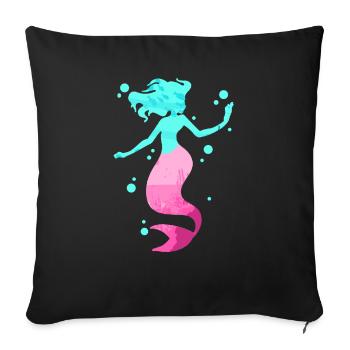 Sirène sirène sirène conte de fées - Housse de coussin décorative 45 x 45 cm - noir - Devant