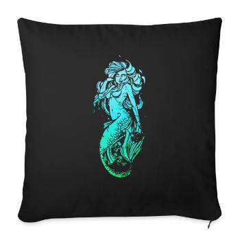 Sirène sirène sirène conte de fées - Housse de coussin décorative 45 x 45 cm - noir - Devant