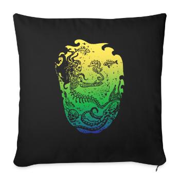Sirène sirène sirène conte de fées - Housse de coussin décorative 45 x 45 cm - noir - Devant