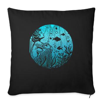Sirène sirène sirène conte de fées - Housse de coussin décorative 45 x 45 cm - noir - Devant