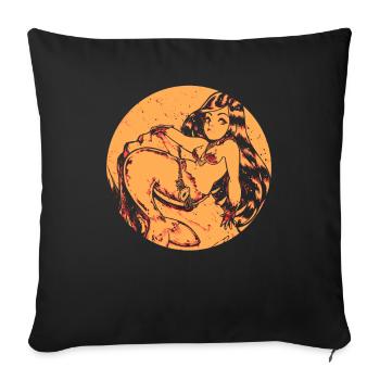 Sirène sirène sirène conte de fées - Housse de coussin décorative 45 x 45 cm - noir - Devant