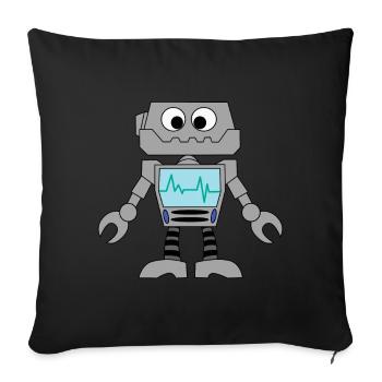 Robot Technology Computer Electronics Idée cadeau - Housse de coussin décorative 45 x 45 cm - noir - Devant