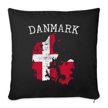 Drapeau national danois - Housse de coussin décorative 45 x 45 cm - noir - Devant