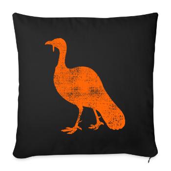 Truthahn - Sofakissenbezug 45 x 45 cm - Schwarz - Vorne