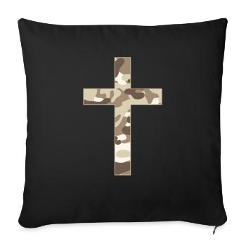 christian soldier cross - Sofa pillowcase 17,3'' x 17,3'' (45 x 45 cm) - black - Front