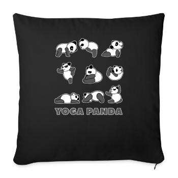 Yoga panda animal sweet namaste lotus gift idea - Sofa pillowcase 17,3'' x 17,3'' (45 x 45 cm) - black - Front