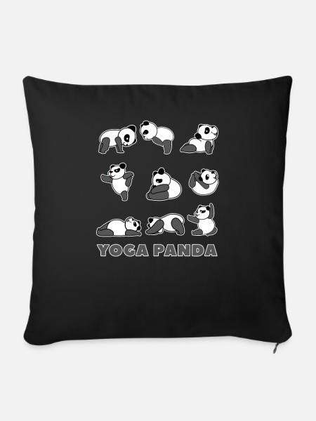 Yoga panda animal sweet namaste lotus gift idea - Sofa pillowcase 17,3'' x 17,3'' (45 x 45 cm) - black