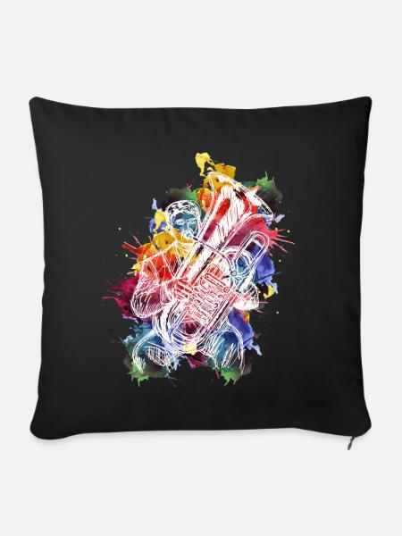 Tuba Spieler Lehrer - Sofakissenbezug 45 x 45 cm - Schwarz