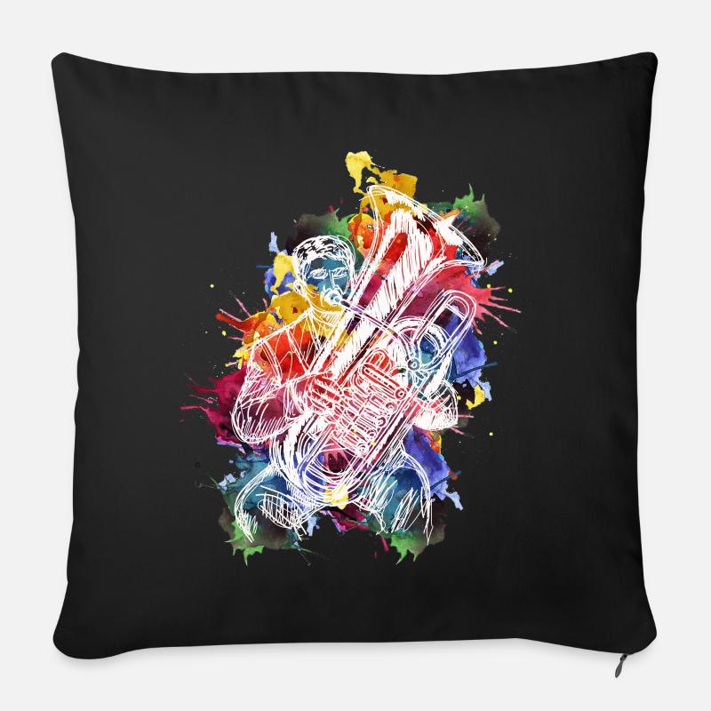 Tuba Spieler Lehrer - Sofakissenbezug 45 x 45 cm - Schwarz