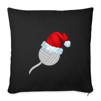 Christmas Wool Knitting Funny Shirt Gift - Sofa pillowcase 17,3'' x 17,3'' (45 x 45 cm) - black - Front