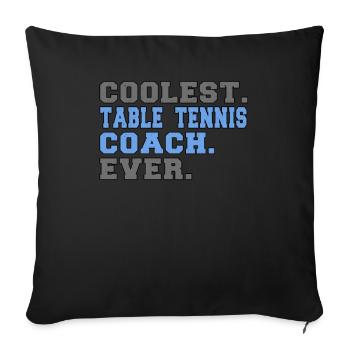 Entraîneur de tennis de table - Housse de coussin décorative 45 x 45 cm - noir - Devant