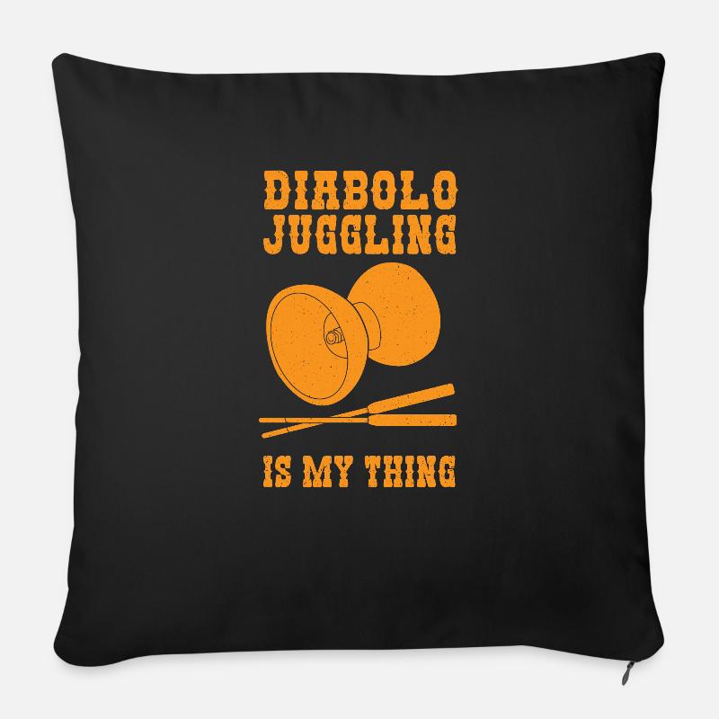 Diabolo Jonglieren lustiger Spruch Geschenk - Sofakissenbezug 45 x 45 cm - Schwarz
