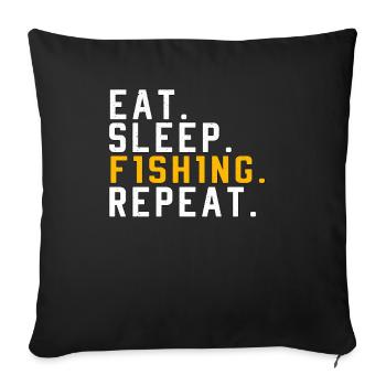 Eat Sleep Repeat Fishing Fishing Fishing Gifts - Sofa pillowcase 17,3'' x 17,3'' (45 x 45 cm) - black - Front
