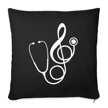 Doctor Carer Music Stethoscope Clef Idea - Sofa pillowcase 17,3'' x 17,3'' (45 x 45 cm) - black - Front