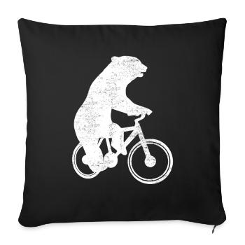 Bear bike funny Berlin Bern gift - Sofa pillowcase 17,3'' x 17,3'' (45 x 45 cm) - black - Front
