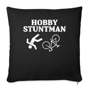 Bicycle fall break stuntman stunt gift - Sofa pillowcase 17,3'' x 17,3'' (45 x 45 cm) - black - Front