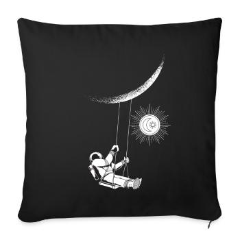Astronaut looks at star - Sofa pillowcase 17,3'' x 17,3'' (45 x 45 cm) - black - Front