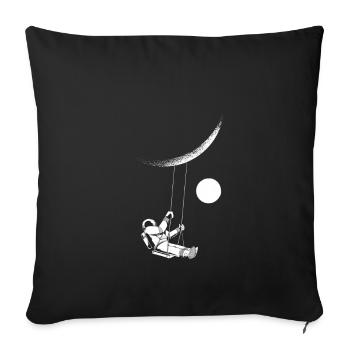 Astronaut looks at the moon - Sofa pillowcase 17,3'' x 17,3'' (45 x 45 cm) - black - Front