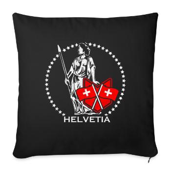 1291 Switzerland Swiss Flag Helvetia Gift - Sofa pillowcase 17,3'' x 17,3'' (45 x 45 cm) - black - Front