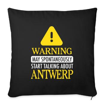 WARNING!: Antwerp - Sofakissenbezug 45 x 45 cm - Schwarz - Vorne