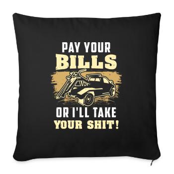 REPO MAN : Pay Your Bills Huissier - Housse de coussin décorative 45 x 45 cm - noir - Devant