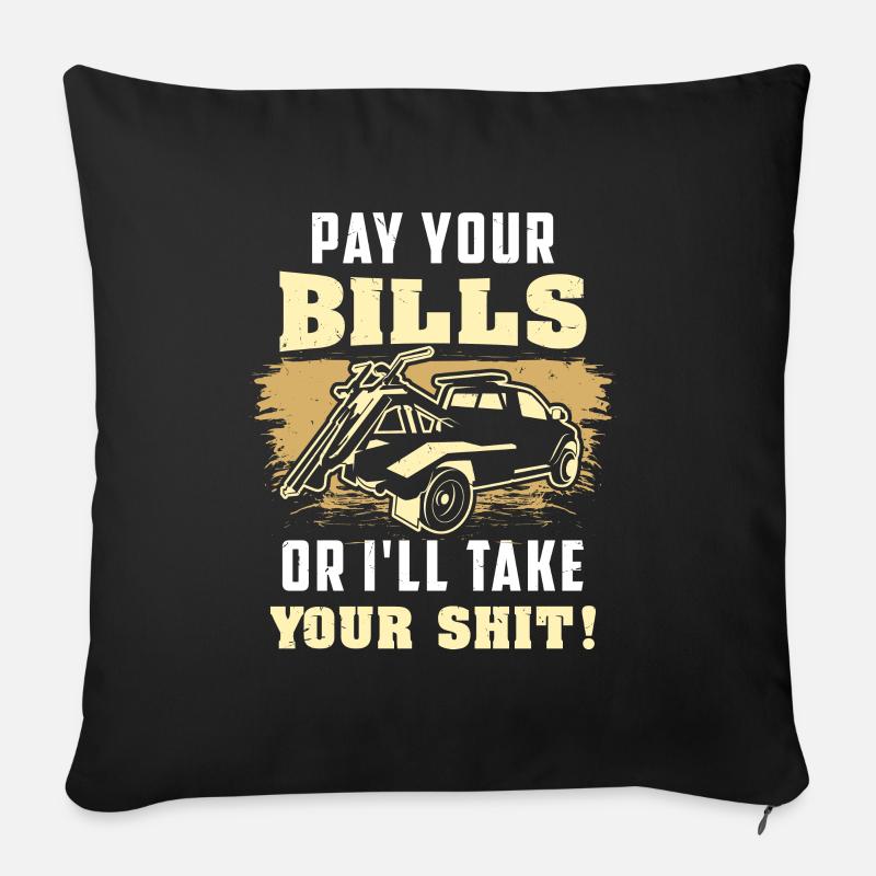 REPO MAN: Pay Your Bills Gerichtsvollzieher - Sofakissenbezug 45 x 45 cm - Schwarz