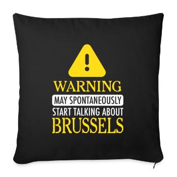WARNING: Brussel - Sofa pillowcase 17,3'' x 17,3'' (45 x 45 cm) - black - Front