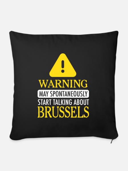 WARNING!:Brussel - Sofakissenbezug 45 x 45 cm - Schwarz
