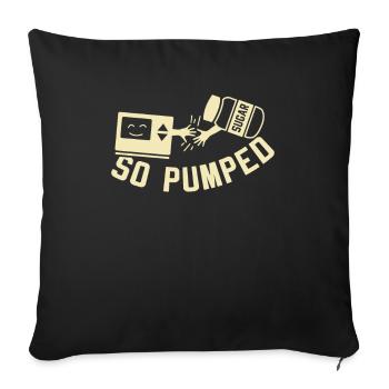 DIABETES: So Pumped T-Shirt - Sofakissenbezug 45 x 45 cm - Schwarz - Vorne