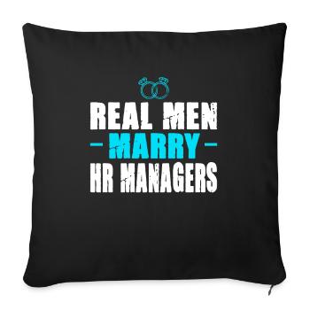 Real men marry : HR Manager - Housse de coussin décorative 45 x 45 cm - noir - Devant
