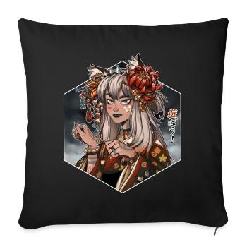 Kitsune - Sofa pillowcase 17,3'' x 17,3'' (45 x 45 cm) - black - Front