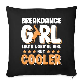 Break dance Girl Fille - Housse de coussin décorative 45 x 45 cm - noir - Devant