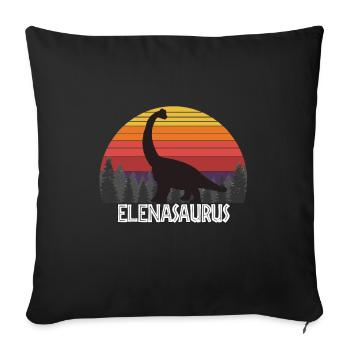 Elenasaurus Elena saurus dinosaur name birthday - Sofa pillowcase 17,3'' x 17,3'' (45 x 45 cm) - black - Front