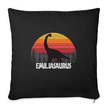 Emiliasaurus Emilia saurus dinosaur name birthday - Sofa pillowcase 17,3'' x 17,3'' (45 x 45 cm) - black - Front