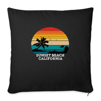 Sunset Beach California Beaches - Sofakissenbezug 45 x 45 cm - Schwarz - Vorne