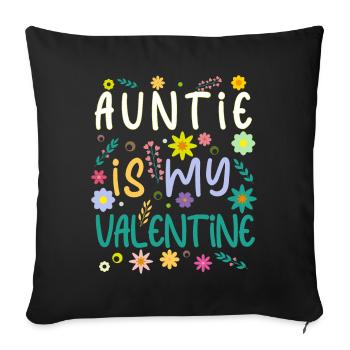 Tante est mon cadeau de La Saint-Valentin Saint-Valentin - Housse de coussin décorative 45 x 45 cm - noir - Devant
