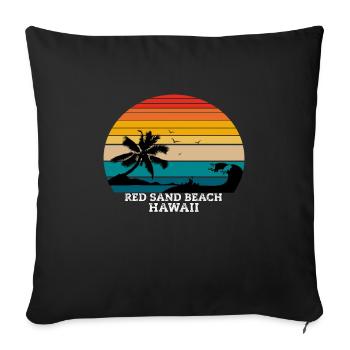 Cadeau Red Sand Beach Hawaii - Housse de coussin décorative 45 x 45 cm - noir - Devant
