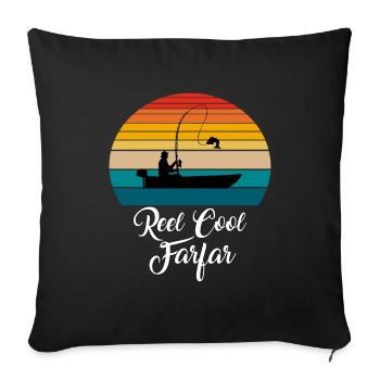 Reel Cool Farfar Fishing Gifts - Sofakissenbezug 45 x 45 cm - Schwarz - Vorne