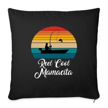Reel Cool Mamacita Cadeaux de pêche - Housse de coussin décorative 45 x 45 cm - noir - Devant