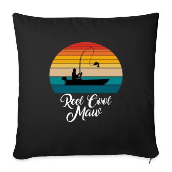 Reel Cool Maw Fishing Gifts - Sofakissenbezug 45 x 45 cm - Schwarz - Vorne