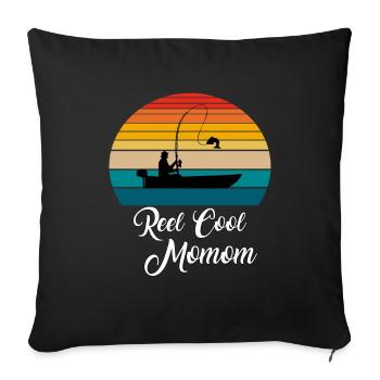 Reel Cool Momom Fishing Gifts - Sofakissenbezug 45 x 45 cm - Schwarz - Vorne