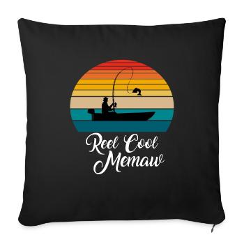 Reel Cool Memaw Fishing Gifts - Sofakissenbezug 45 x 45 cm - Schwarz - Vorne