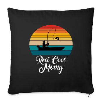 Cadeaux de pêche Reel Cool Momy - Housse de coussin décorative 45 x 45 cm - noir - Devant