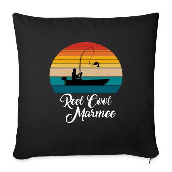 Reel Cool Marmee Cadeaux de pêche - Housse de coussin décorative 45 x 45 cm - noir - Devant