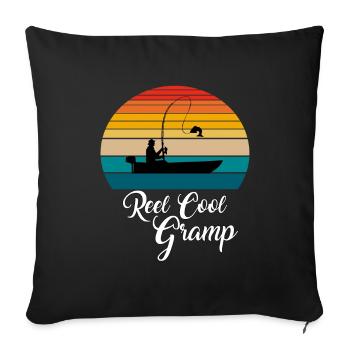 Reel Cool Gramp Fishing Gifts - Sofakissenbezug 45 x 45 cm - Schwarz - Vorne