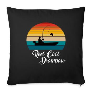 Reel Cool Drampaw Fishing Gifts - Sofakissenbezug 45 x 45 cm - Schwarz - Vorne