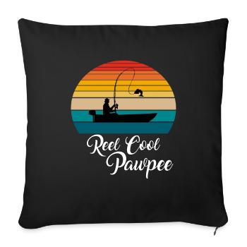 Reel Cool Pawpee Fishing Gifts - Sofakissenbezug 45 x 45 cm - Schwarz - Vorne